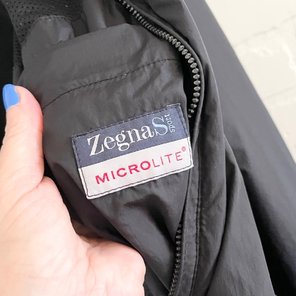 Ermenegildo Zegna Z Sport Windbreaker jacket Microlite Foiled Hoodie Black XXL - Picture 10 of 11